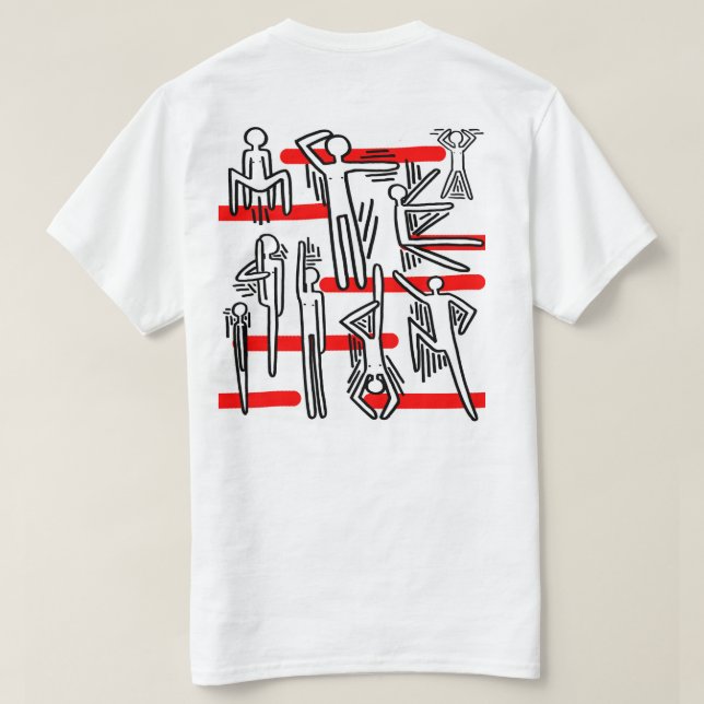 Unisex Maitea illustrierte Zahlen T-Shirt (Design Rückseite)