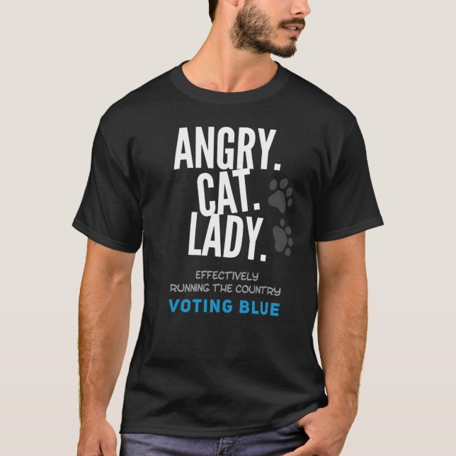 Unisex Men's T - Shirt - Angry.Cat.Lady. (Vorderseite)