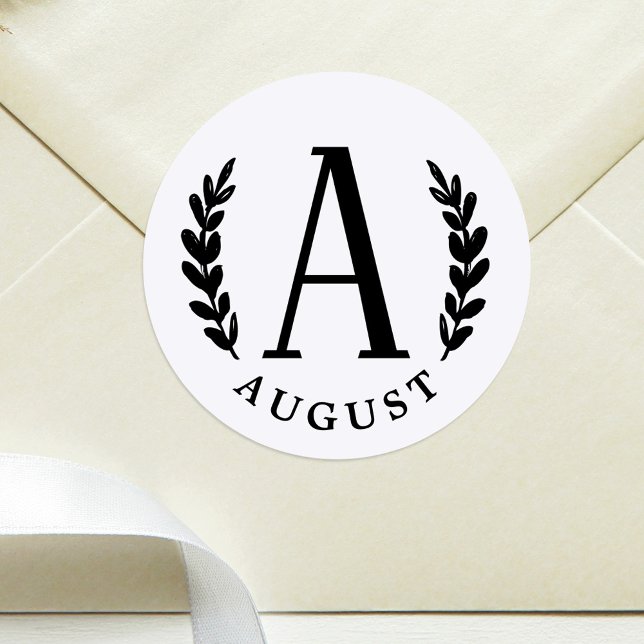 Unisex Monogram Runder Aufkleber (Von Creator hochgeladen)