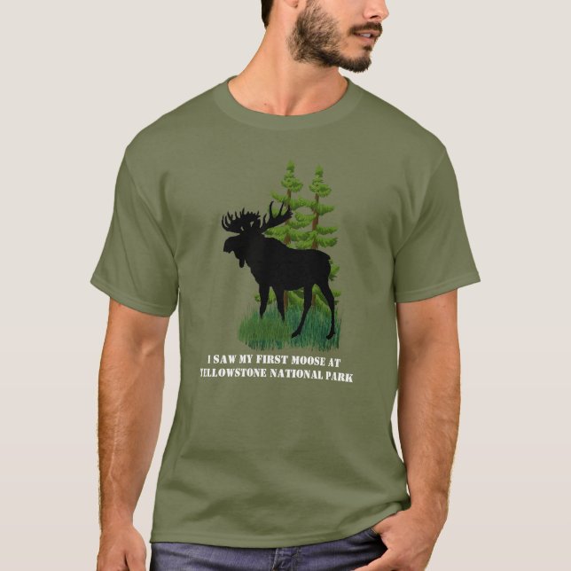Unisex Moose Lover Wildlife on Yellowstone Park T-Shirt (Vorderseite)