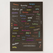 Unisex NAMES ON TSHIRTS/artPrints/PUZZLESalle Größ