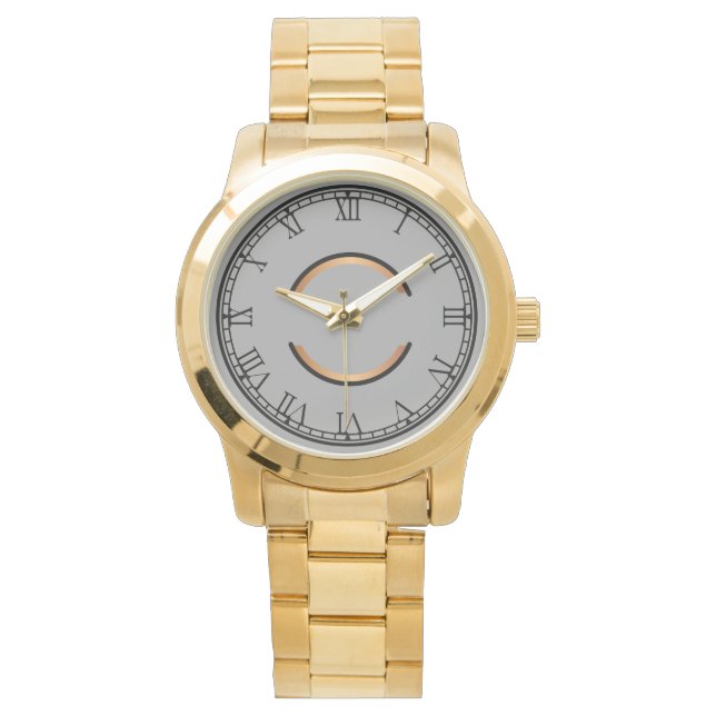 Unisex Oversibles Gold Armbanduhr (Vorderseite)