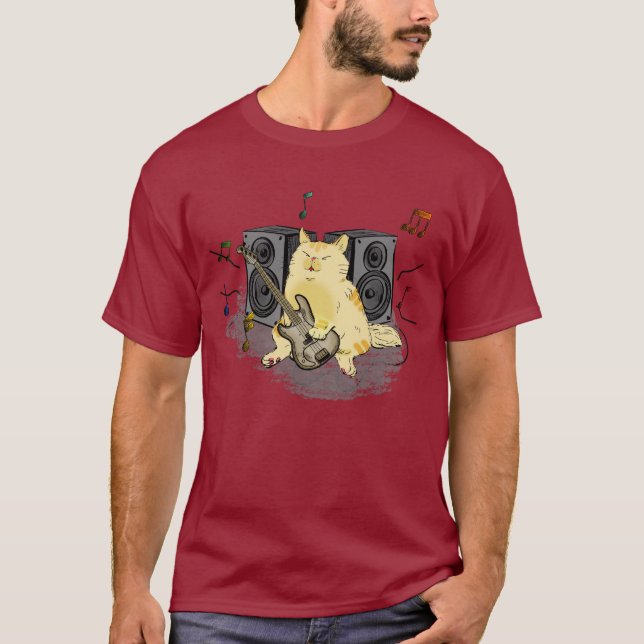 Unisex Rock n Roll Kitty T-Shirt auf Deutsch (Vorderseite)