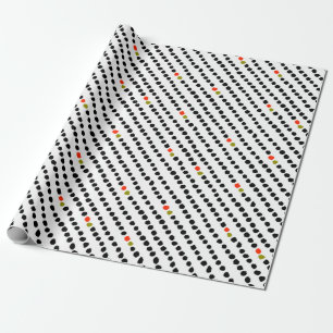 Unisex Schwarz-weiß Red & Green Polka Dot Gift Wra Geschenkpapier