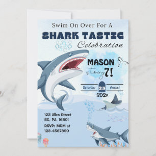 UNISEX SHARK TASTISCHE GEBURTSTAGSPARTEI Einladung