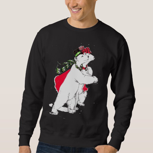 Unisex Skaten Polar Bear Sweatshirt (Vorderseite)
