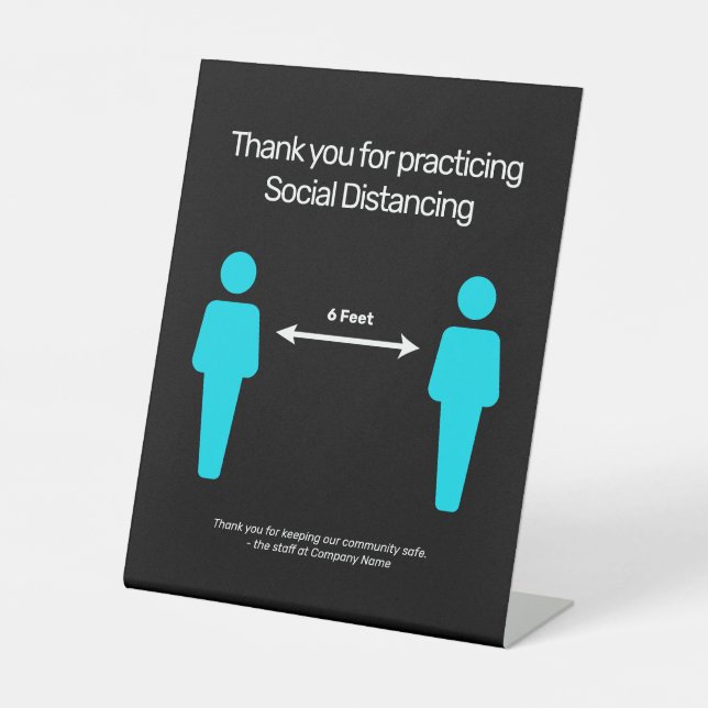 Unisex Social Distancing COVID19 Sockelschild (Vorderseite)