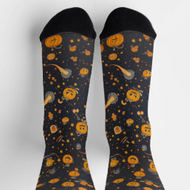 Unisex Spooky Pumpkin Blast Halloween Crew Socken
