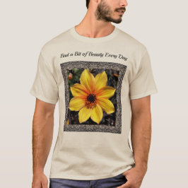 Unisex T - Shirt mit fröhlich gelber Dahlia