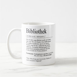 Unispruch "Bibliothek" Geschenk, Studenten Kaffeetasse