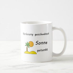 Unispruch "Strandpflicht" Geschenk, Studenten Kaffeetasse