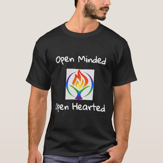 Unitarian Open Minded Open Hearted T-Shirt (Vorderseite)