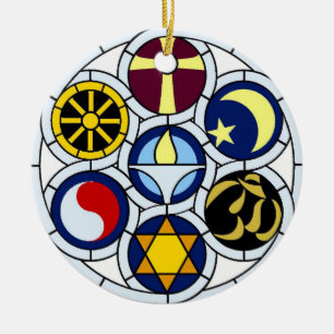 Unitarische universalistische Weihnachtsverzierung Keramik Ornament