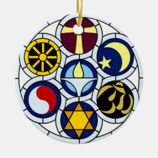 Unitarische universalistische Weihnachtsverzierung Keramik Ornament