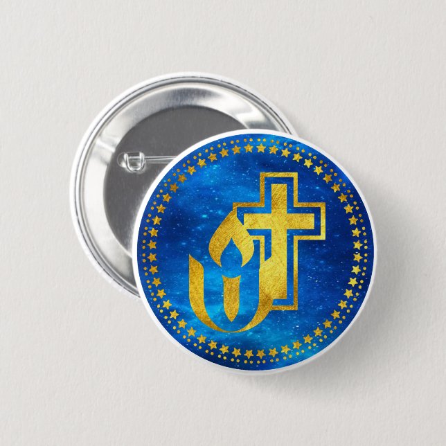 Unitarisches Universalismus-Chaos und Christliches Button (Vorne & Hinten)