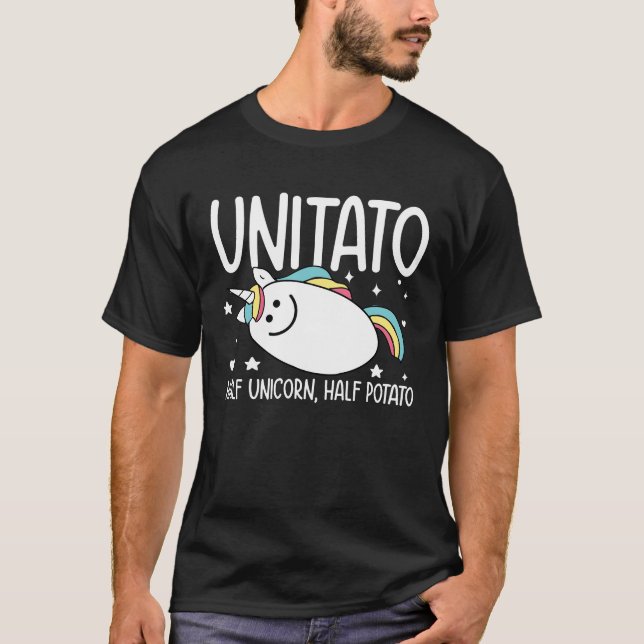 Unitato Half Unicorn Halbe Kartoffel T-Shirt (Vorderseite)