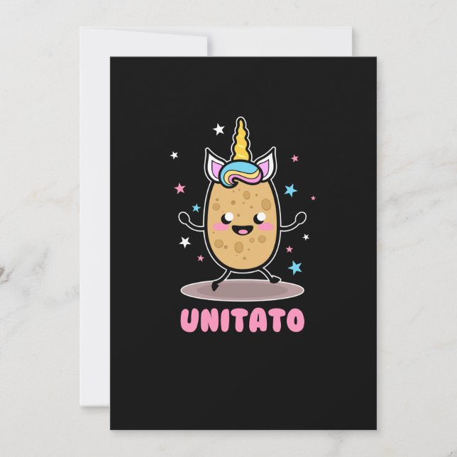 Unitato Unicorn Potato Niedlich Gemüsefritten Einladung (Vorderseite)