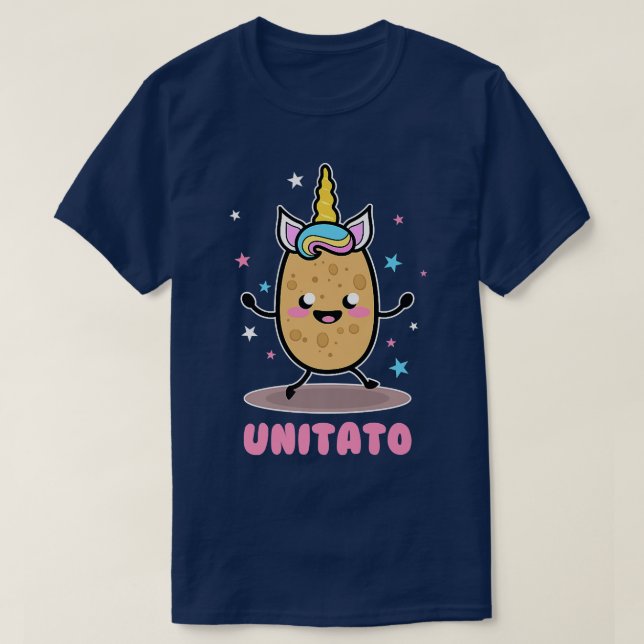 Unitato Unicorn Potato Niedlich Gemüsefritten T-Shirt (Design vorne)