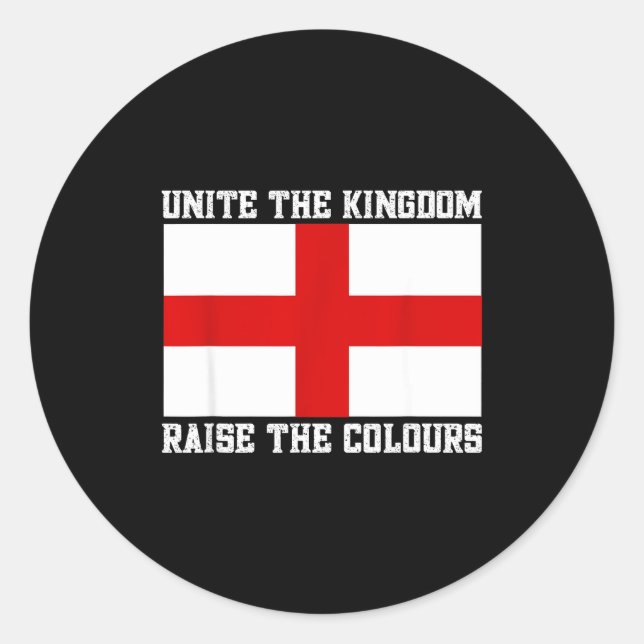 Unite The Kingdom St George Cross  Runder Aufkleber (Vorderseite)
