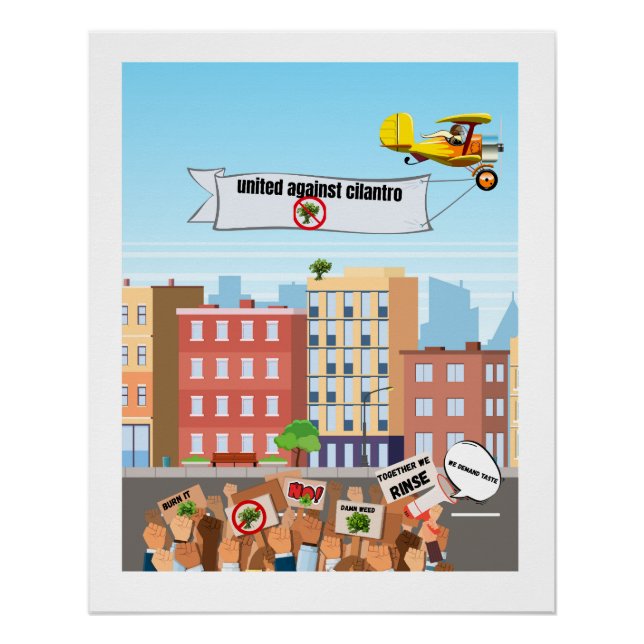 United Against Cilantro - Funny Anti-Cilantro Poster (Vorderseite)