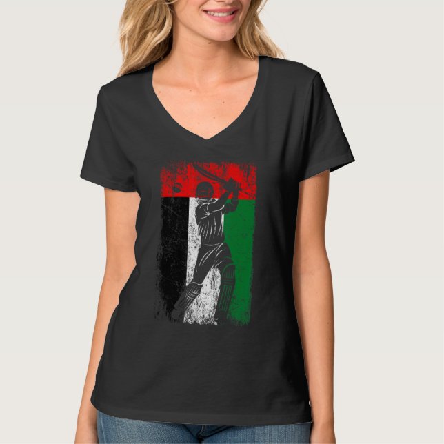 United Arab Emirates Flag Cricket Fan Player Coach T-Shirt (Vorderseite)