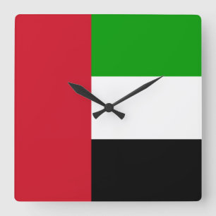 United Arab Emirates Flag Quadratische Wanduhr