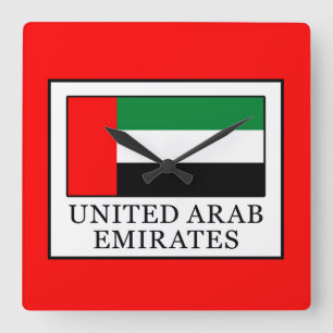 United Arab Emirates Quadratische Wanduhr