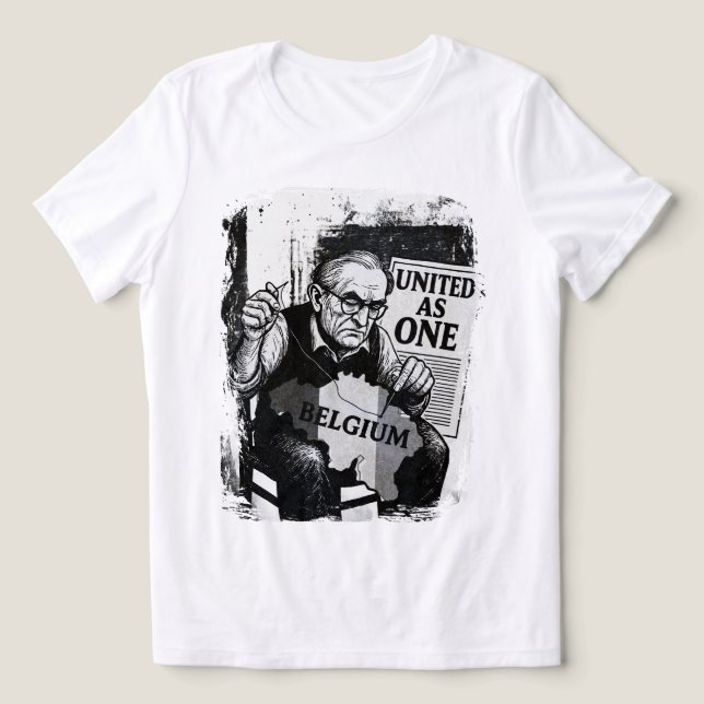 United as one - Belgium Black & White Art T - Shir Tri-Blend Shirt (Design Vorderseite)