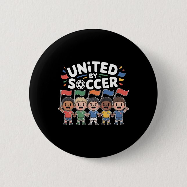 United By Soccer multikultureller Fan  Button (Vorderseite)