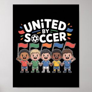 United By Soccer multikultureller Fan Poster