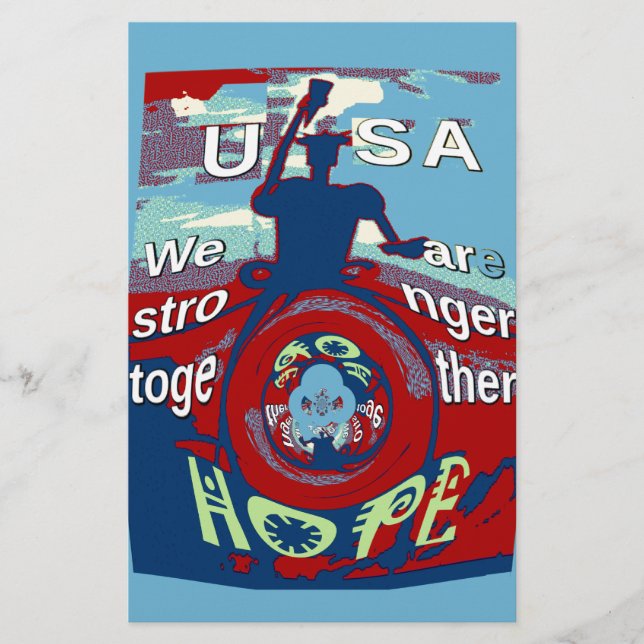 United in Hope: Stronger Together - USA Art Print Briefpapier (Vorderseite)