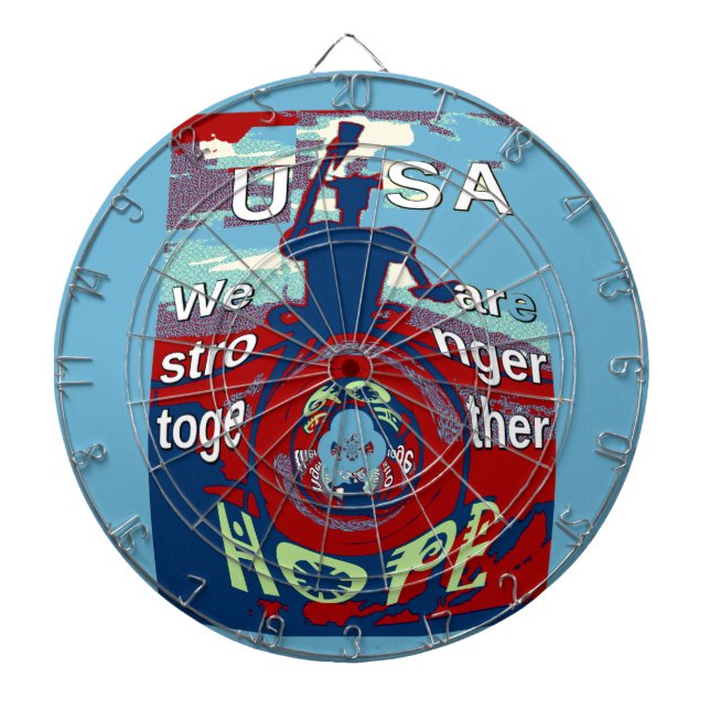 United in Hope: Stronger Together - USA Art Print Dartscheibe (vorne)