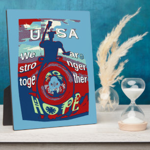 United in Hope: Stronger Together - USA Art Print Fotoplatte
