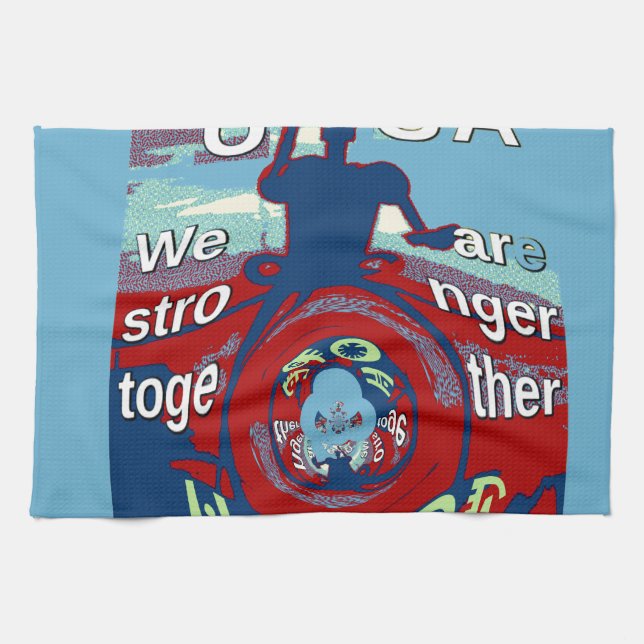 United in Hope: Stronger Together - USA Art Print Handtuch (Horizontal)