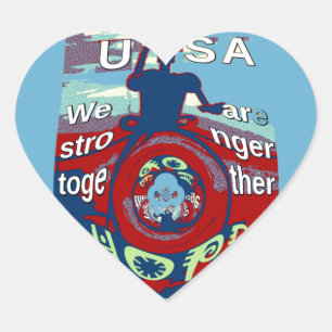 United in Hope: Stronger Together - USA Art Print Herz-Aufkleber