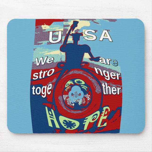 United in Hope: Stronger Together - USA Art Print Mousepad (Vorne)