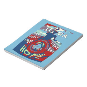 United in Hope: Stronger Together - USA Art Print Notizblock