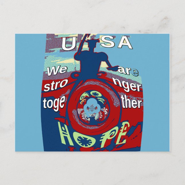 United in Hope: Stronger Together - USA Art Print Postkarte (Vorderseite)