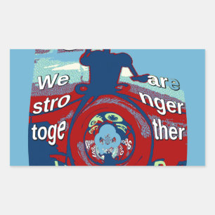United in Hope: Stronger Together - USA Art Print Rechteckiger Aufkleber