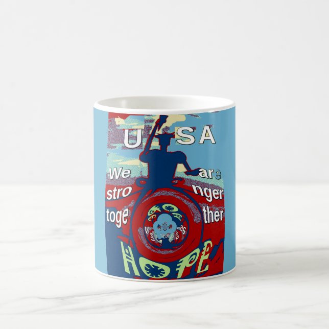 United in Hope: Stronger Together - USA Art Print Tasse (Mittel)