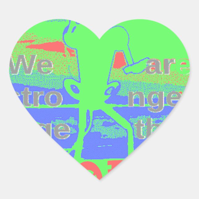 United in Hope: Stronger Together - Vibrannt USA Herz-Aufkleber (Vorderseite)