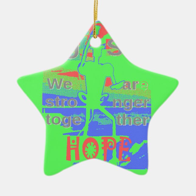 United in Hope: Stronger Together - Vibrannt USA Keramikornament (Vorne)