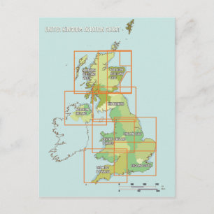 United Kingdom Aviation chart Postkarte