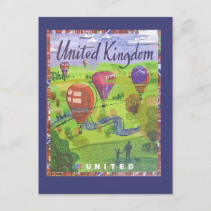 United Kingdom Balloon Travel Postcard Postkarte