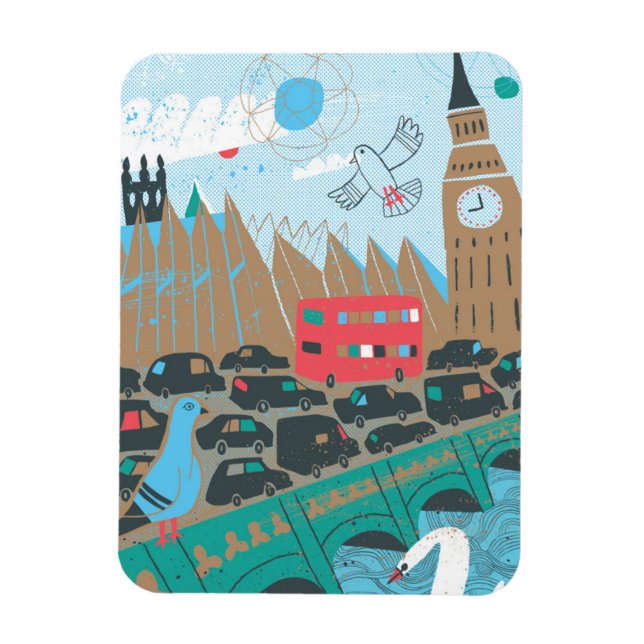 United Kingdom City Scene Magnet (Vertikal)
