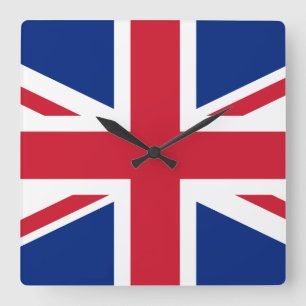United Kingdom flag Quadratische Wanduhr