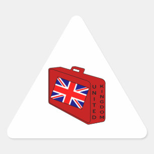 United Kingdom Flag Red Luggage Dreieckiger Aufkleber