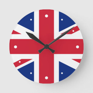 United Kingdom Flag Union Jack Runde Wanduhr