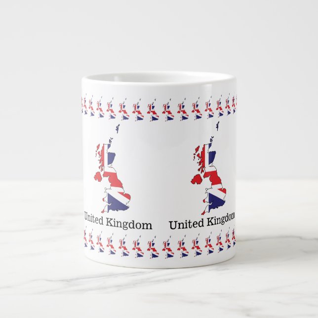 United Kingdom Flag Within Map Design - Souvenirs Jumbo-Tasse (Vorderseite)