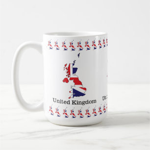 United Kingdom Flag Within Map Design - Souvenirs Kaffeetasse